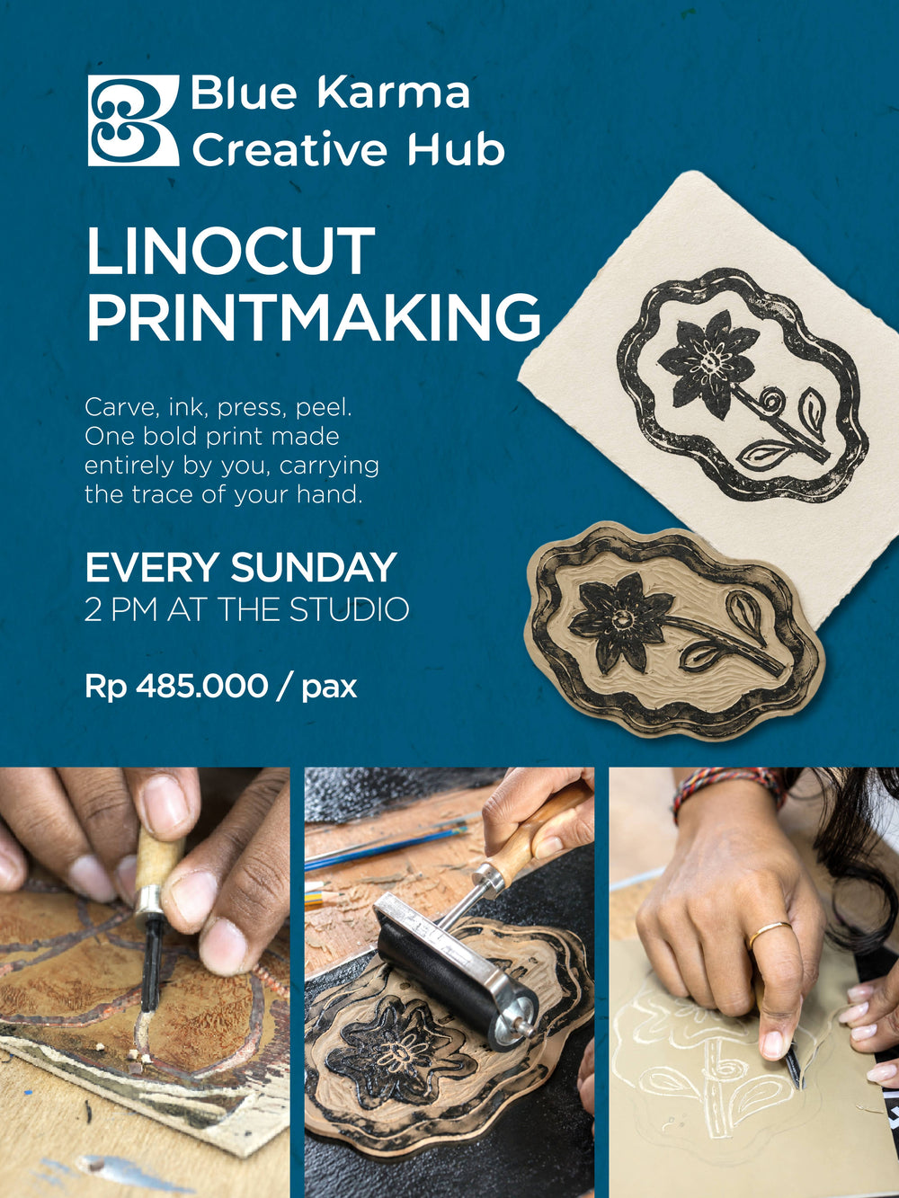 Linocut Printmaking Workshop poster