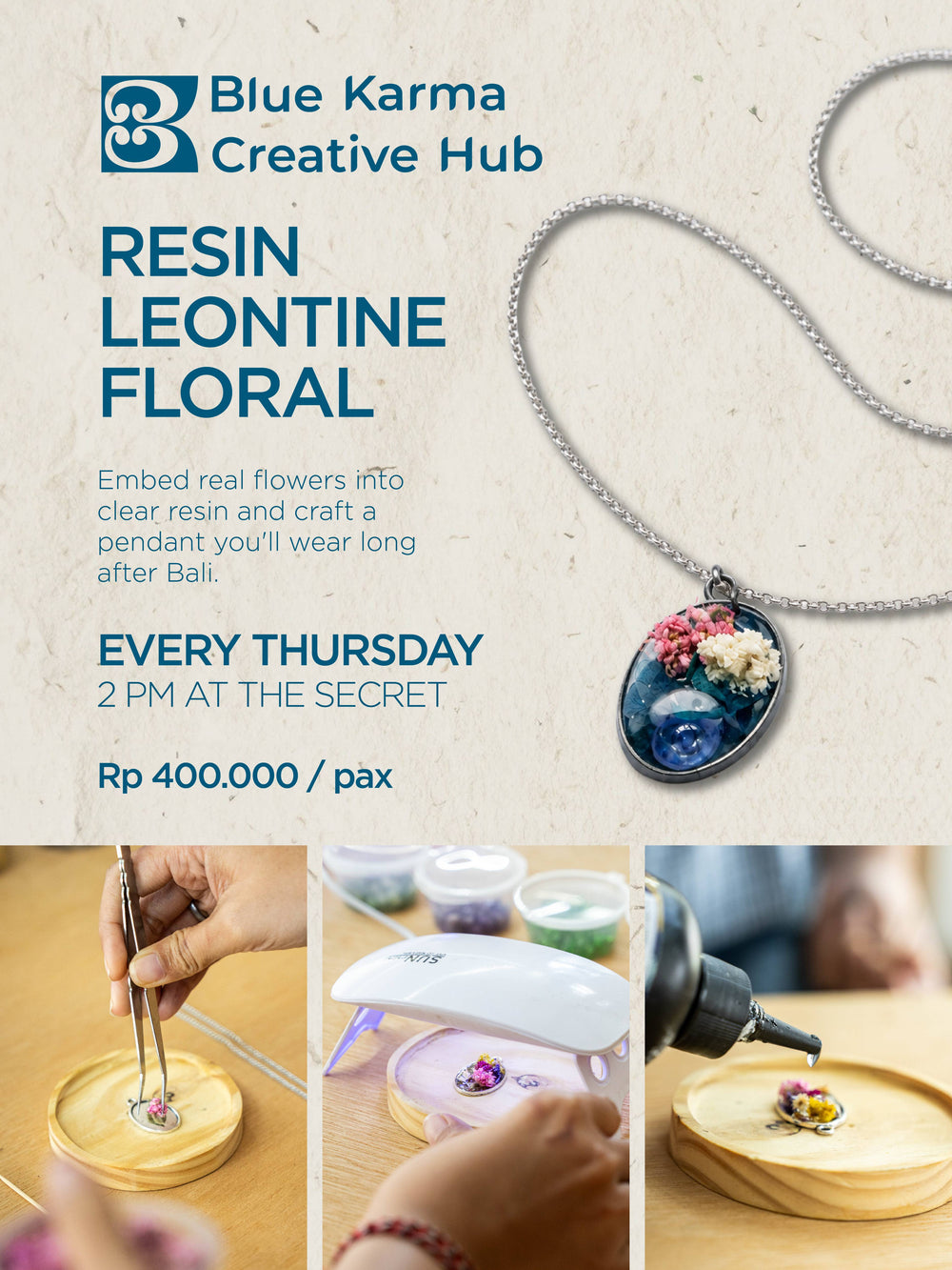 Floral Resin Art Workshop poster