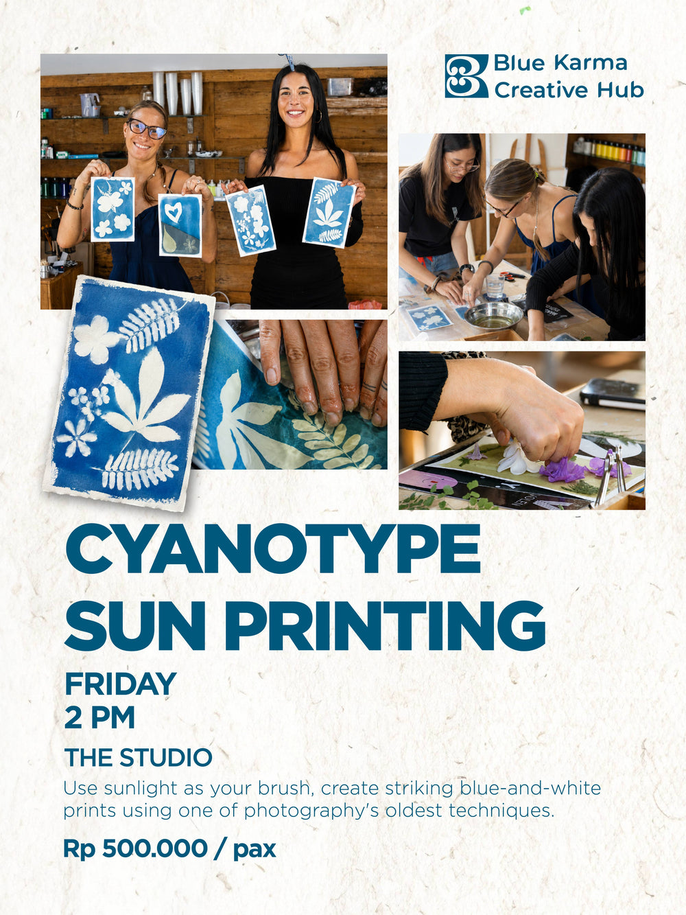 Cyanotype Sun Printing Workshop poster