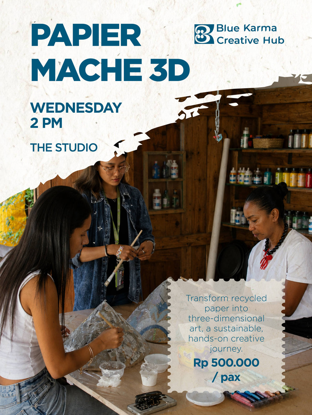 3D Papier Mache Art Workshop poster